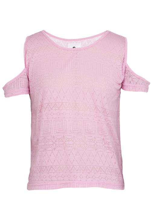Rebel Republic - Cut-out Shoulder Top Pale Pink