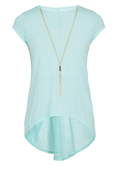 Pop Candy - Short Sleeve Tee With Chain Light Green
