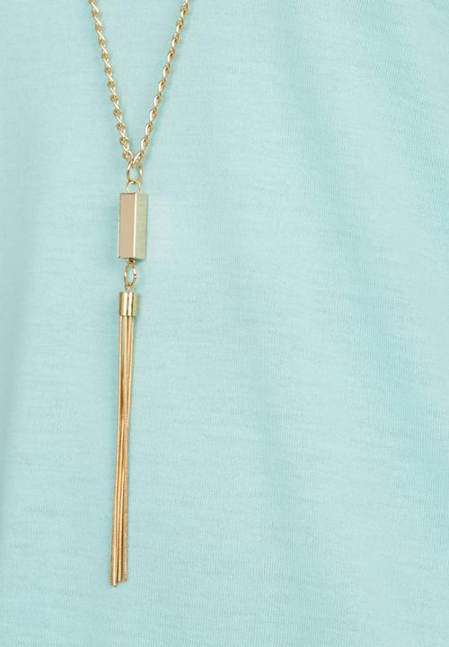 Pop Candy - Short Sleeve Tee With Chain Light Green