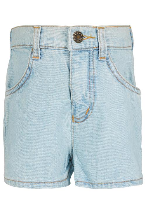 Pop Candy - Bleached Denim Shorts Pale Blue