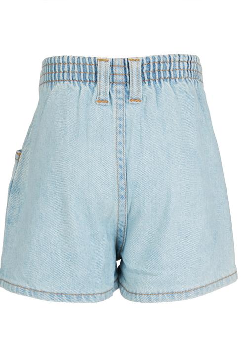 Pop Candy - Bleached Denim Shorts Pale Blue