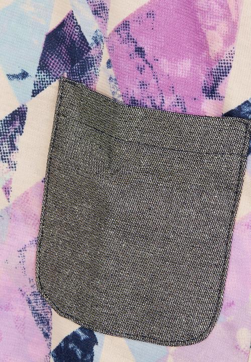 See-Saw - Shift Dress with Contrast Pockets Multi-colour