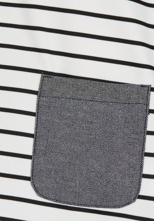 See-Saw - Shift Dress with Contract Pockets Black and White