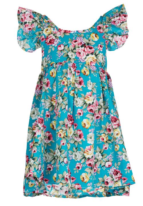 Pop Candy - Light Blue Floral Dress Pale Blue