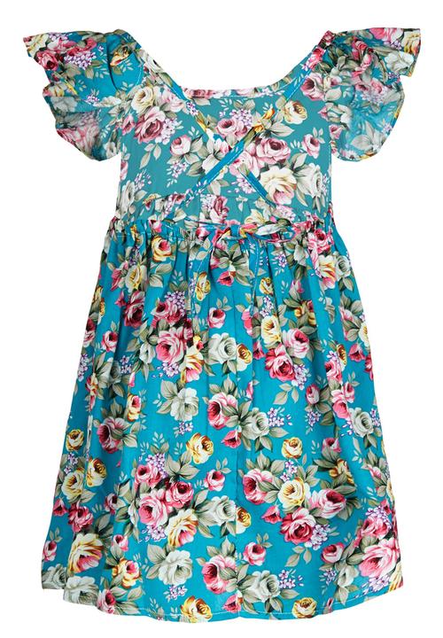 Pop Candy - Light Blue Floral Dress Pale Blue