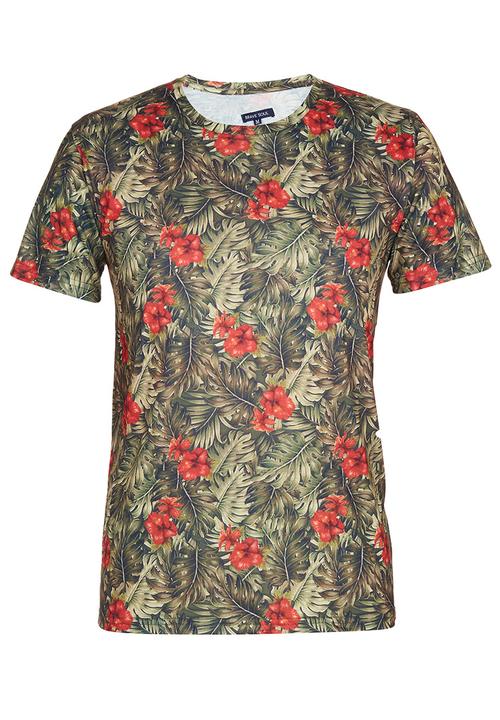Brave Soul - Crew Neck Printed T-Shirt Green