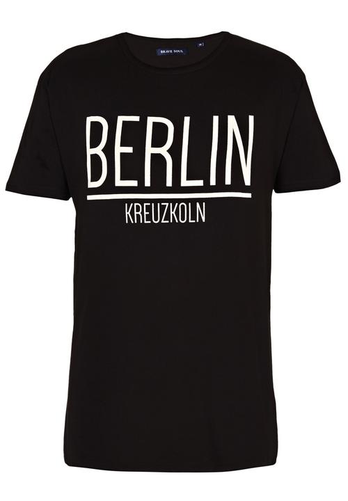 Brave Soul - Crew Neck Printed T-Shirt Black