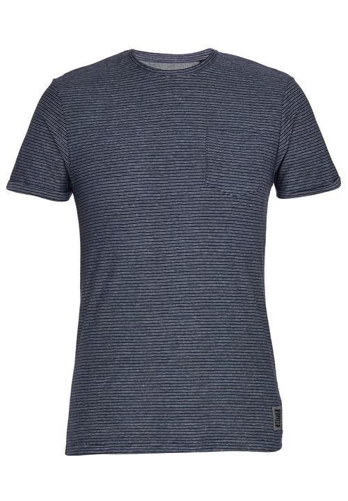 Brave Soul - Crew Neck Yarn Dyed T-Shirt Navy