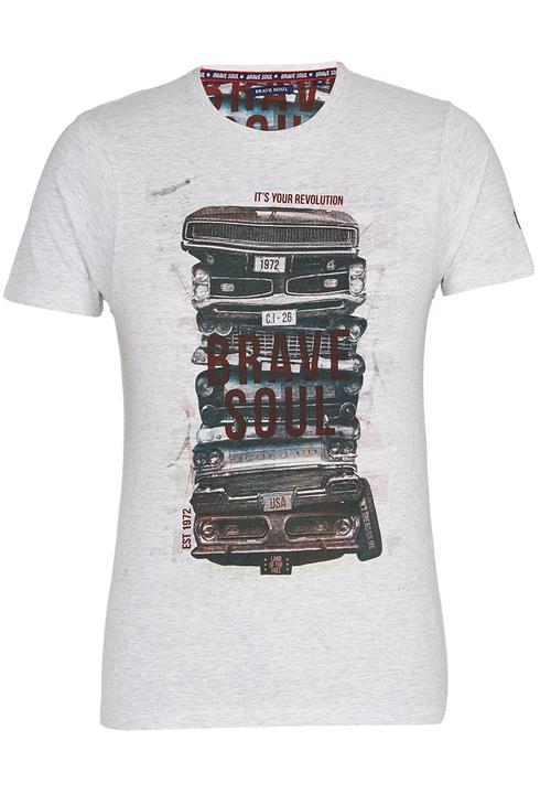 Brave Soul - Crew Neck Printed T-Shirt Grey