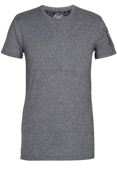 Brave Soul - Eclipse Crew Neck T-Shirt with Sleeve Pocket Grey