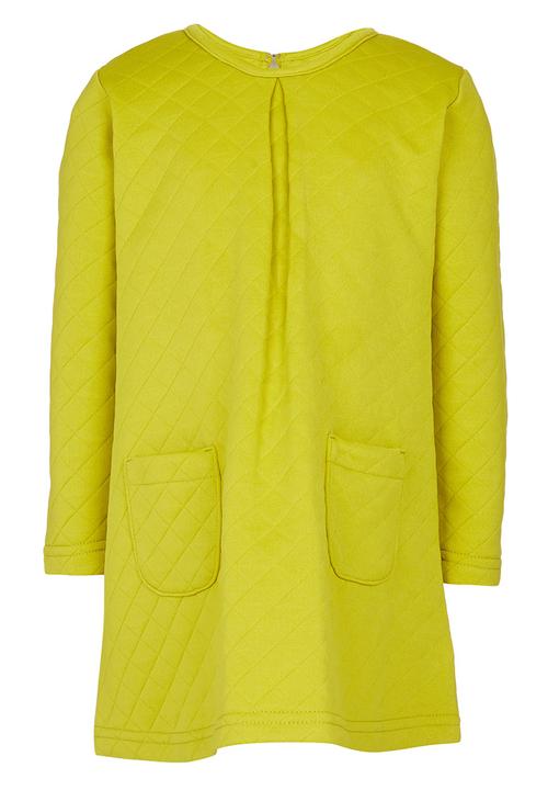 See-Saw - Textured Long Sleeve Dress Chartreuse