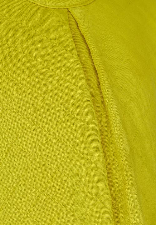 See-Saw - Textured Long Sleeve Dress Chartreuse