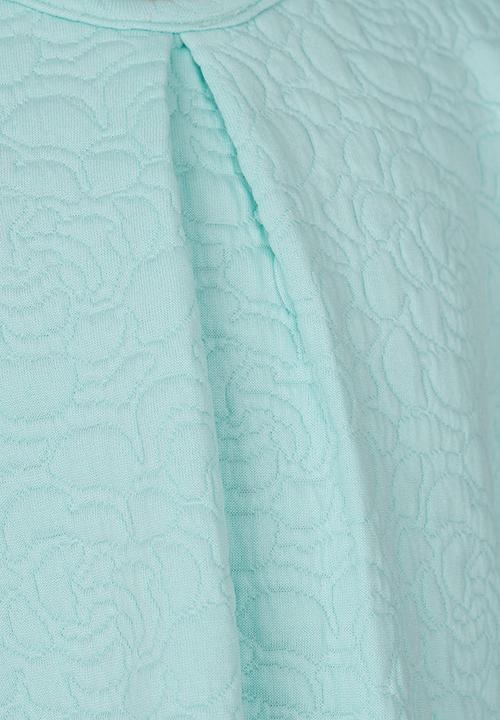 See-Saw - Textured Long Sleeve Dress Light Green