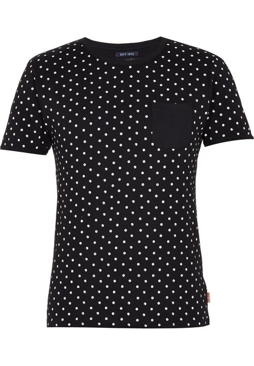 Brave Soul - Crew Neck Spotted T-Shirt Black