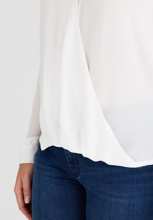 Brave Soul - Long Sleeve Wrap-Over Shirt Milk