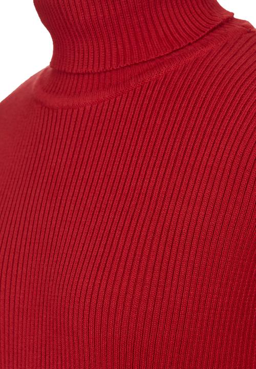 Rebel Republic - Ribbed Poloneck Red