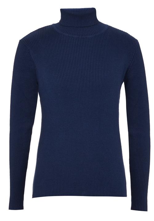 Rebel Republic - Ribbed Poloneck Navy