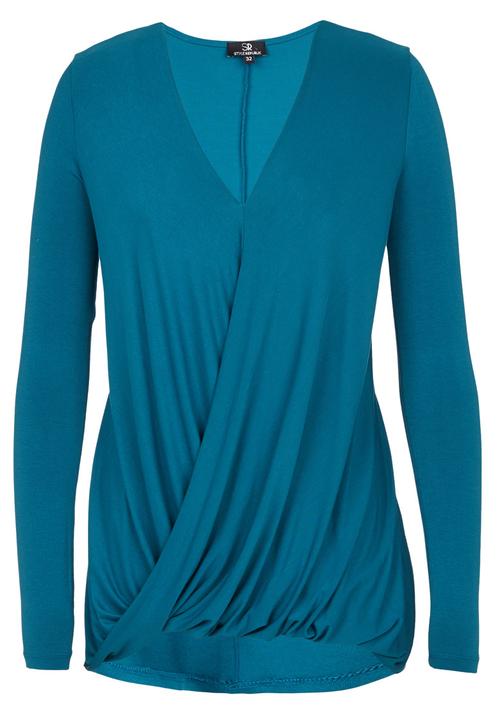 STYLE REPUBLIC - Longer Length Drape Top Mid Blue
