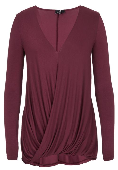 STYLE REPUBLIC - Longer Length Drape Top Dark Red