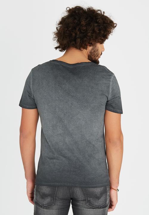 GUESS - Washed Guess Crew T-Shirt Dark Grey