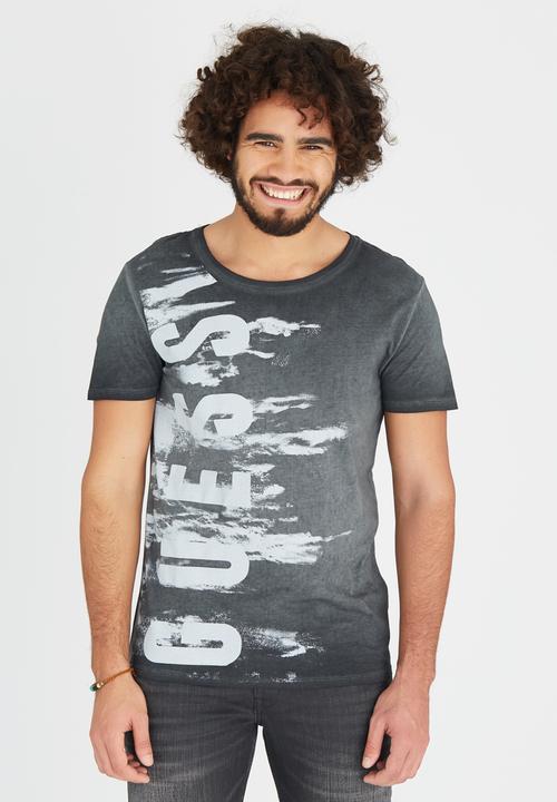 GUESS - Washed Guess Crew T-Shirt Dark Grey