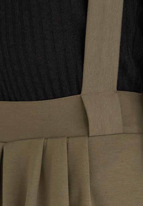 c(inch) - Dungaree Midi Skirt Dark Green