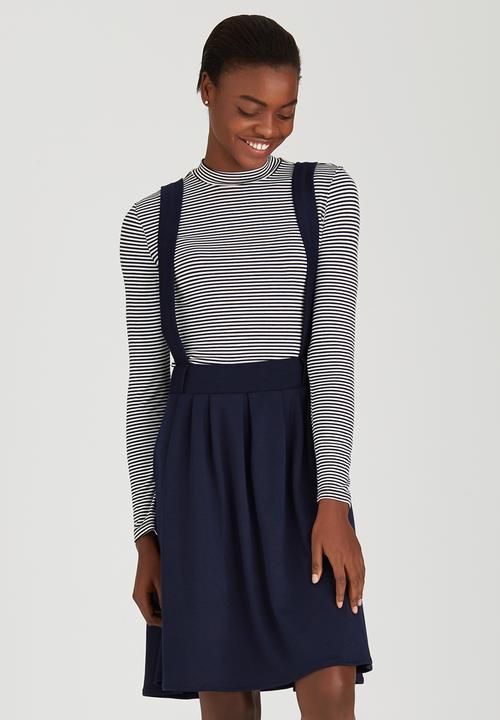 c(inch) - Dungaree Midi Skirt Navy