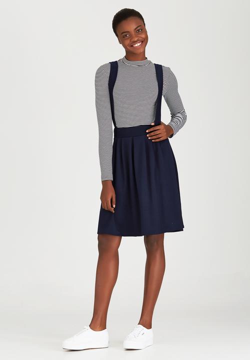 c(inch) - Dungaree Midi Skirt Navy