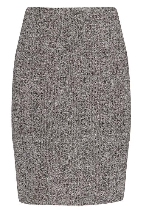 c(inch) - Ribbed Midi Skirt Grey Melange