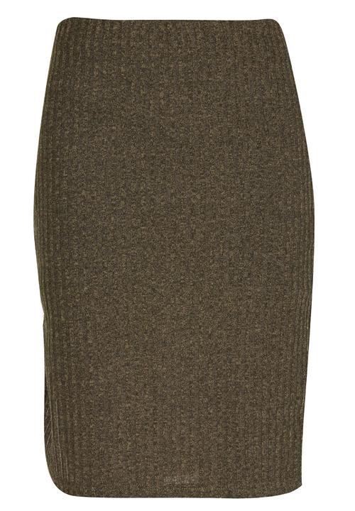 c(inch) - Ribbed Midi Skirt Dark Green