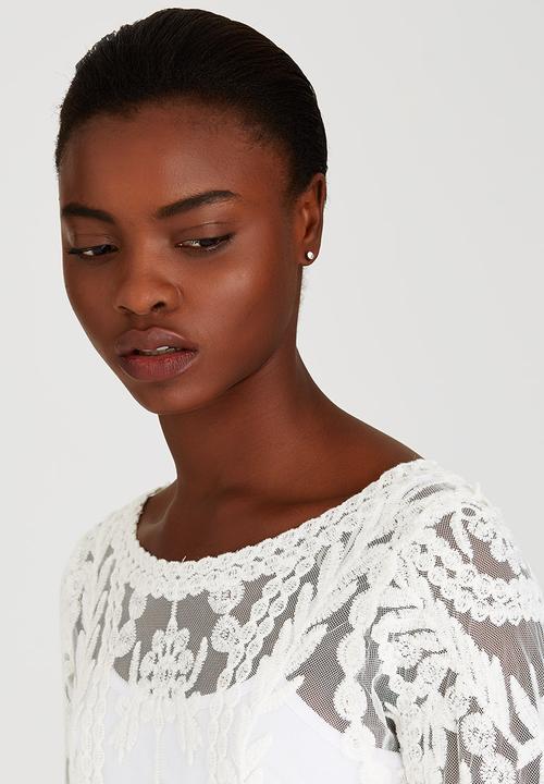 STYLE REPUBLIC - Hollow Crochet Tunic Off White