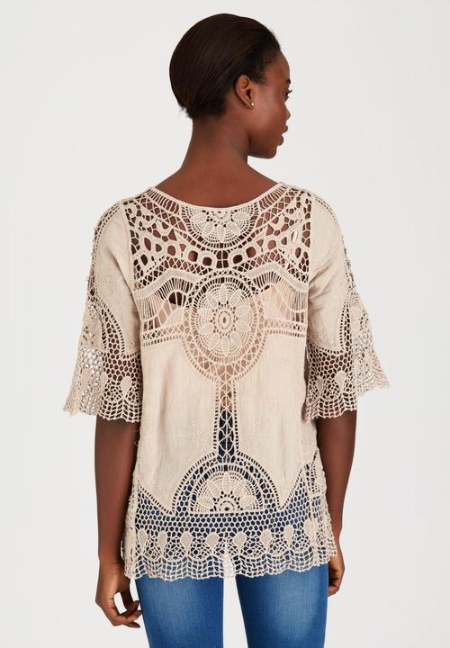 STYLE REPUBLIC - Combo Crochet Top Stone