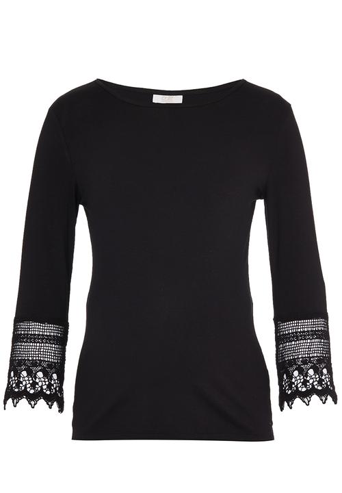 edit Maternity - Lace Sleeve T-shirt Black