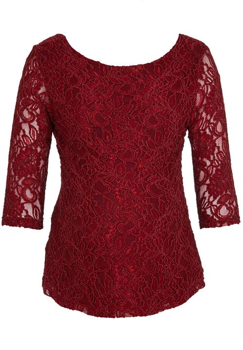 Me-a-mama - Piah Lace Top Dark Red
