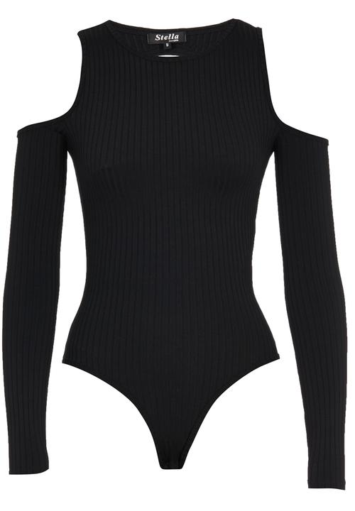 Revenge - Cold Shoulder Bodysuit Black