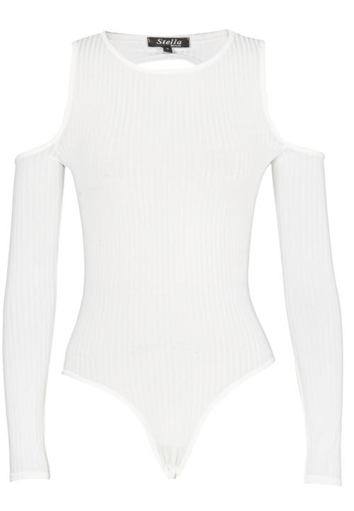 Revenge - Cold Shoulder Bodysuit White
