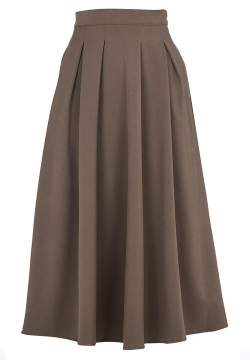 STYLE REPUBLIC - Longer Length Midi Skirt Khaki Green