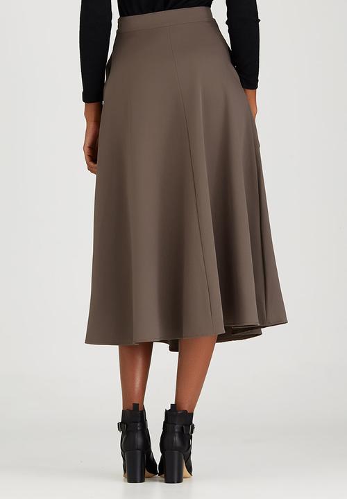 STYLE REPUBLIC - Longer Length Midi Skirt Khaki Green