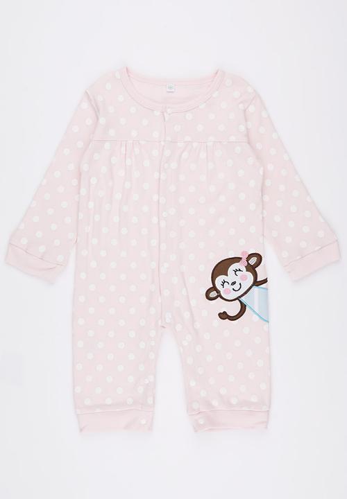 Pop Candy - Pink Polka Dot Monkey   Jumper Pale Pink