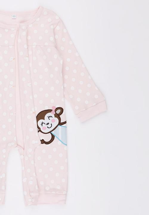 Pop Candy - Pink Polka Dot Monkey   Jumper Pale Pink
