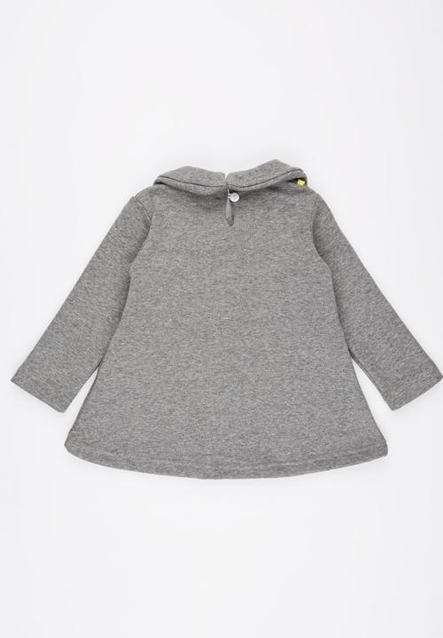 Pop Candy - Collar Long Sleeve Dress Grey