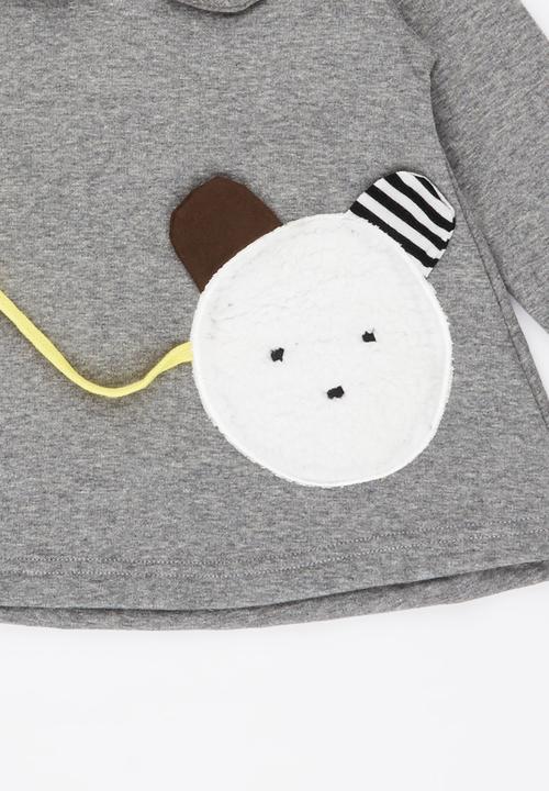 Pop Candy - Collar Long Sleeve Dress Grey