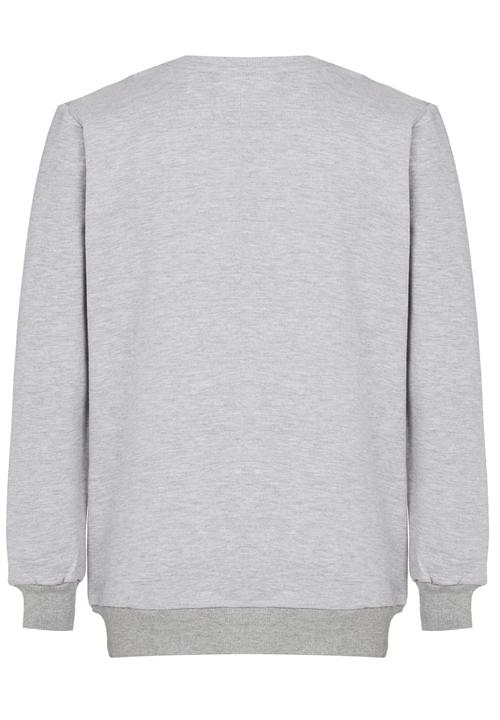 Rebel Republic - Printed Fleece Sweater Grey Melange