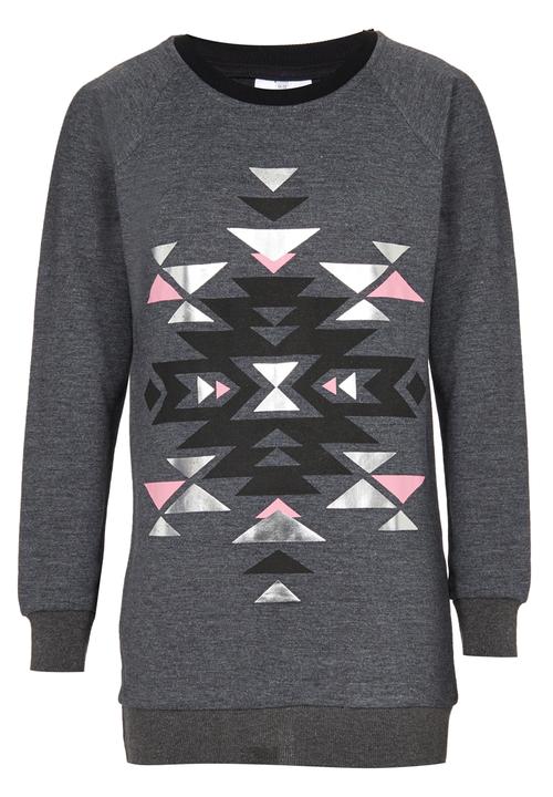 Rebel Republic - Longer Length Fleece Sweater Grey