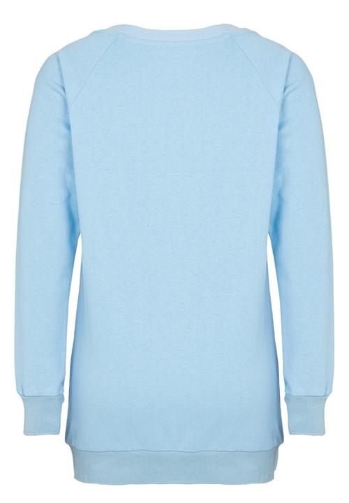 Rebel Republic - Longer Length Fleece Sweater Pale Blue