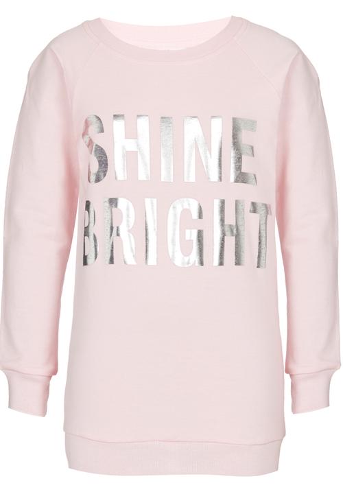 Rebel Republic - Longer Length Fleece Sweater Pale Pink