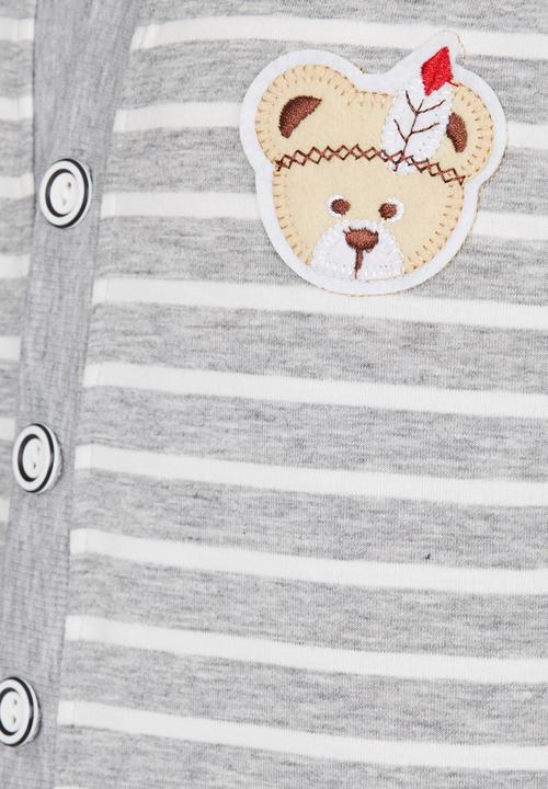Pop Candy - Stripe Cardigan Grey