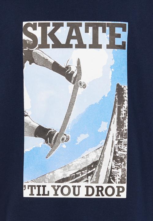 Rebel Republic - Printed Fleece Sweater Navy