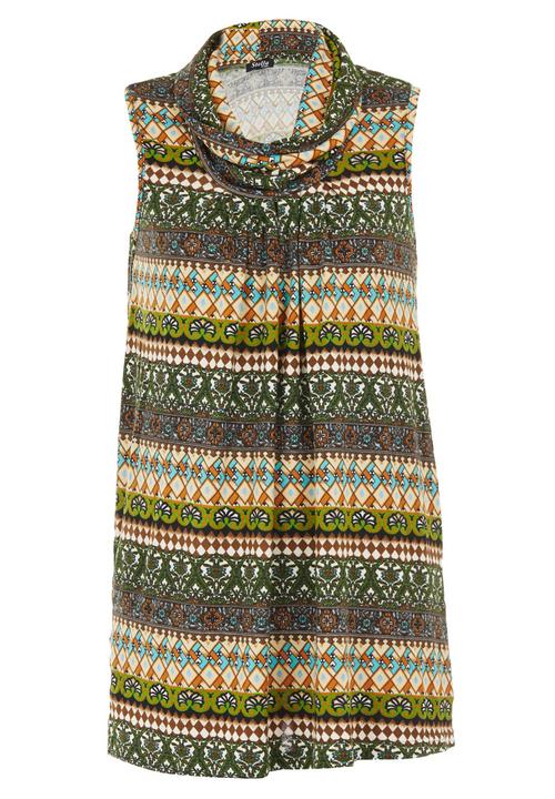 Revenge - Patterned Tunic Mid Green