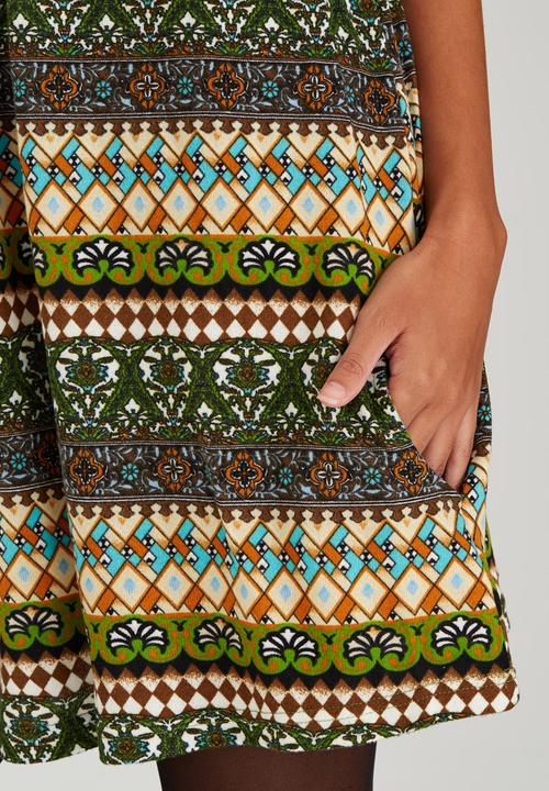 Revenge - Patterned Tunic Mid Green